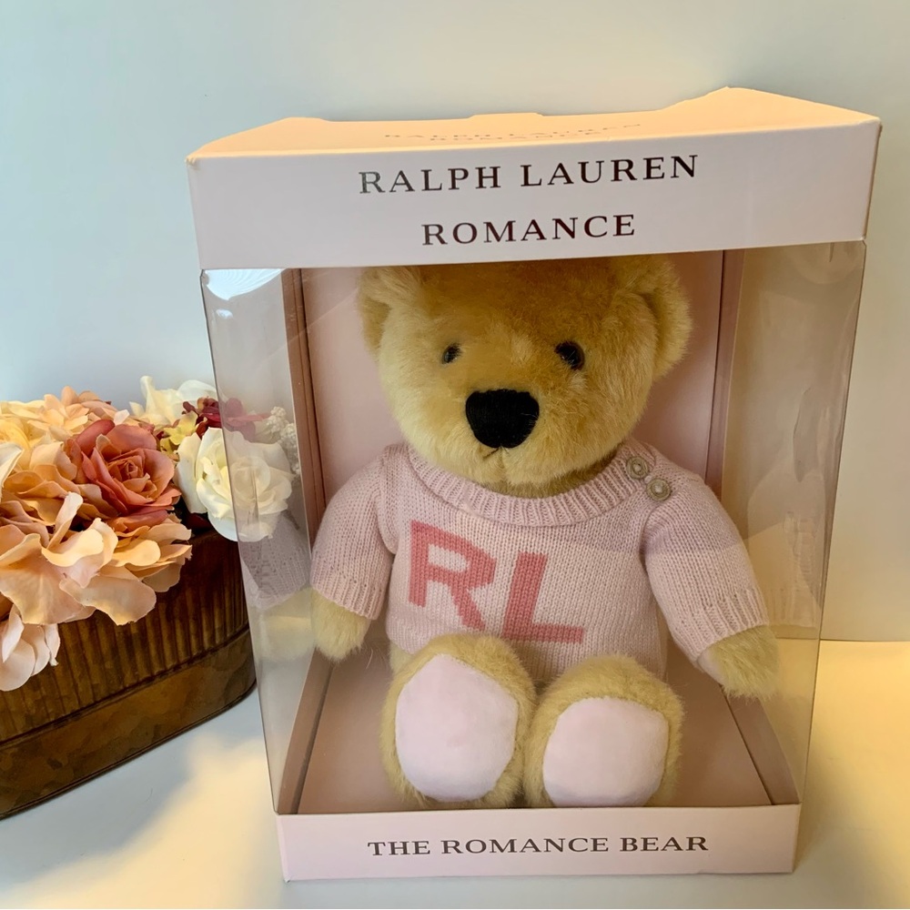 2022 Ralph Lauren The Romance Bear Pink Sweater Beige Tan Brown Teddy New In Box